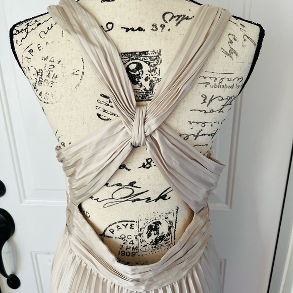 WHBM $220 Satin Pleated Midi Dress - Picture 7 of 11